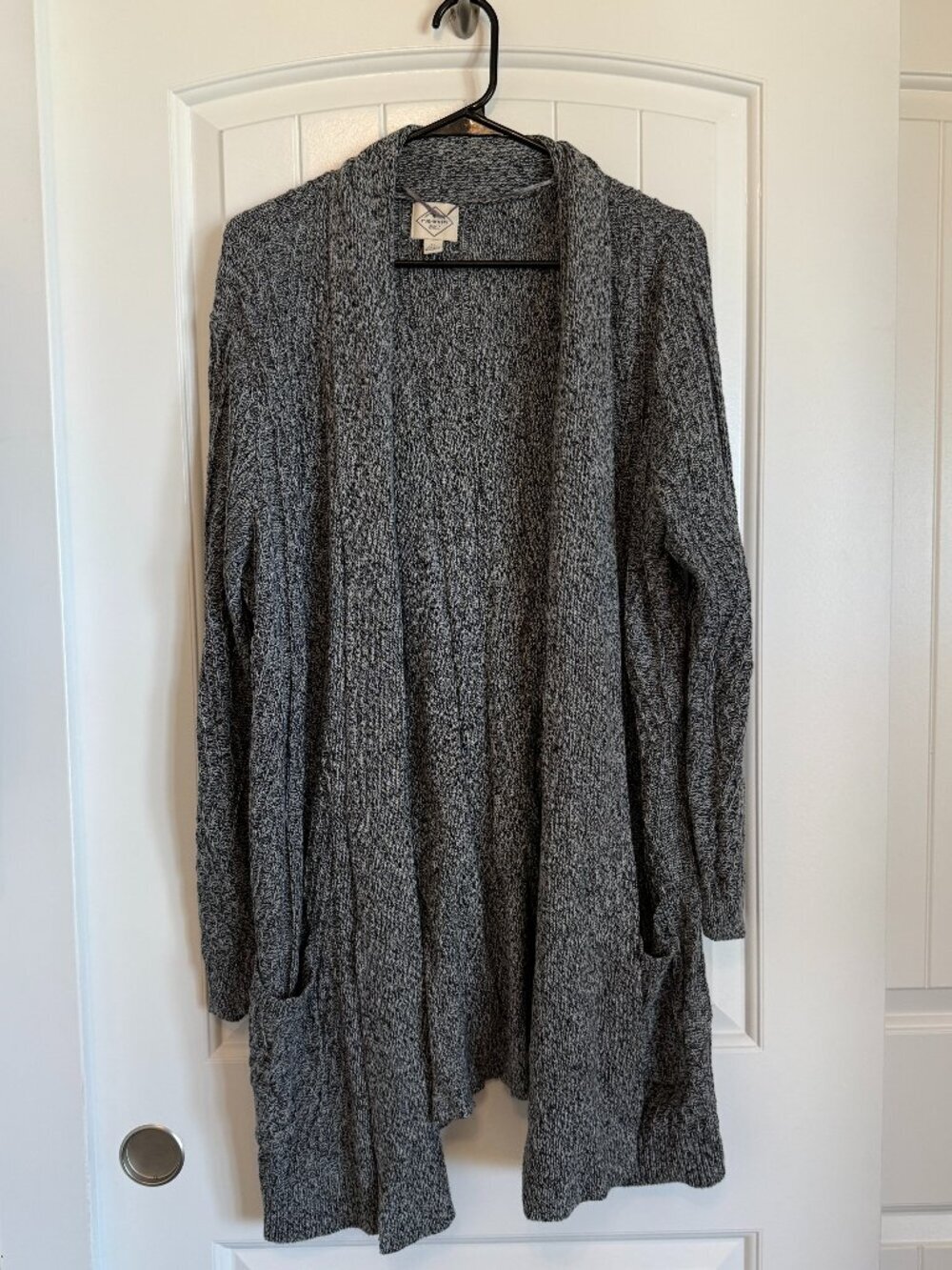 St. John's Bay versatile grey marled open-front knit cardigan. Size XL